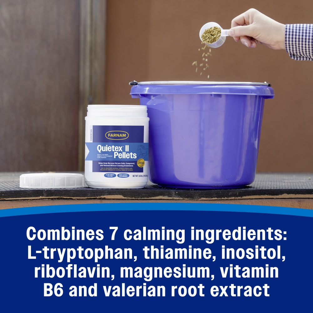 7 calming ingredients: L-Tryptophan, Thiamine, Inositol, Magnesium, Vitamin B6 and Valerian Root Extract