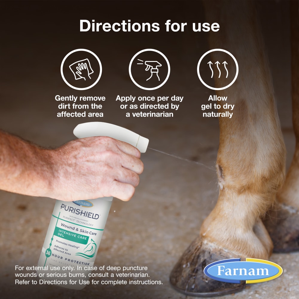 Purishield intensive care gel only needs one application per day or as directed by veterinarian