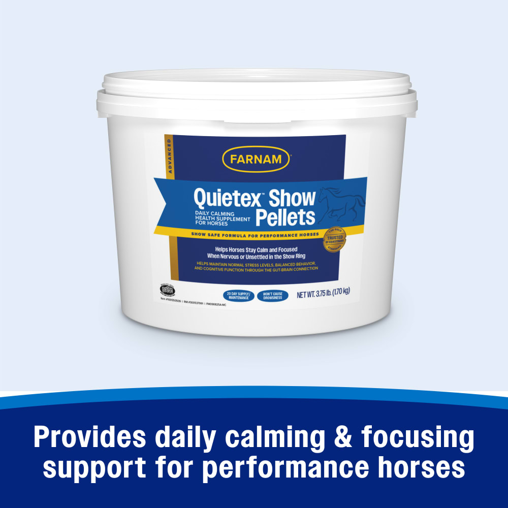 Provides daily calming & focusing support for performance horses