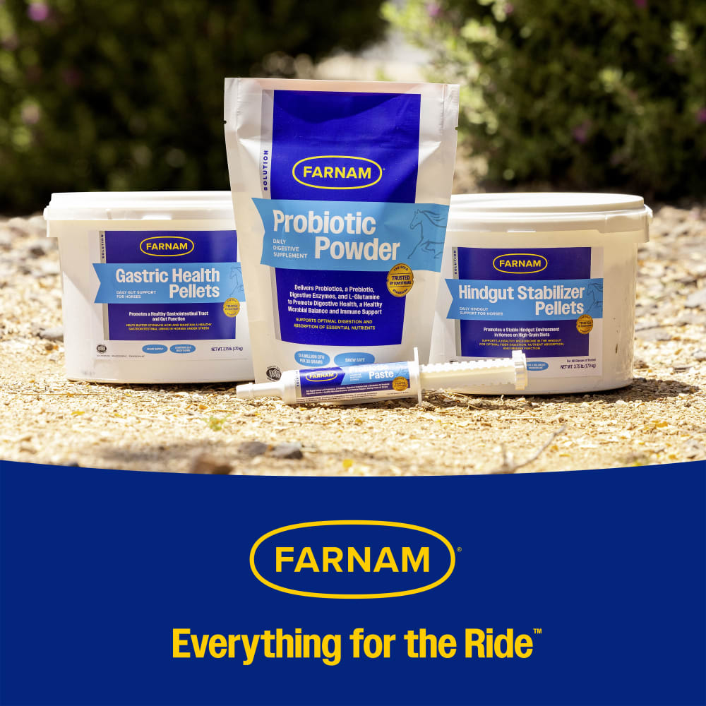 The family of four digestive support products by Farnam. Everything for the Ride tagline
