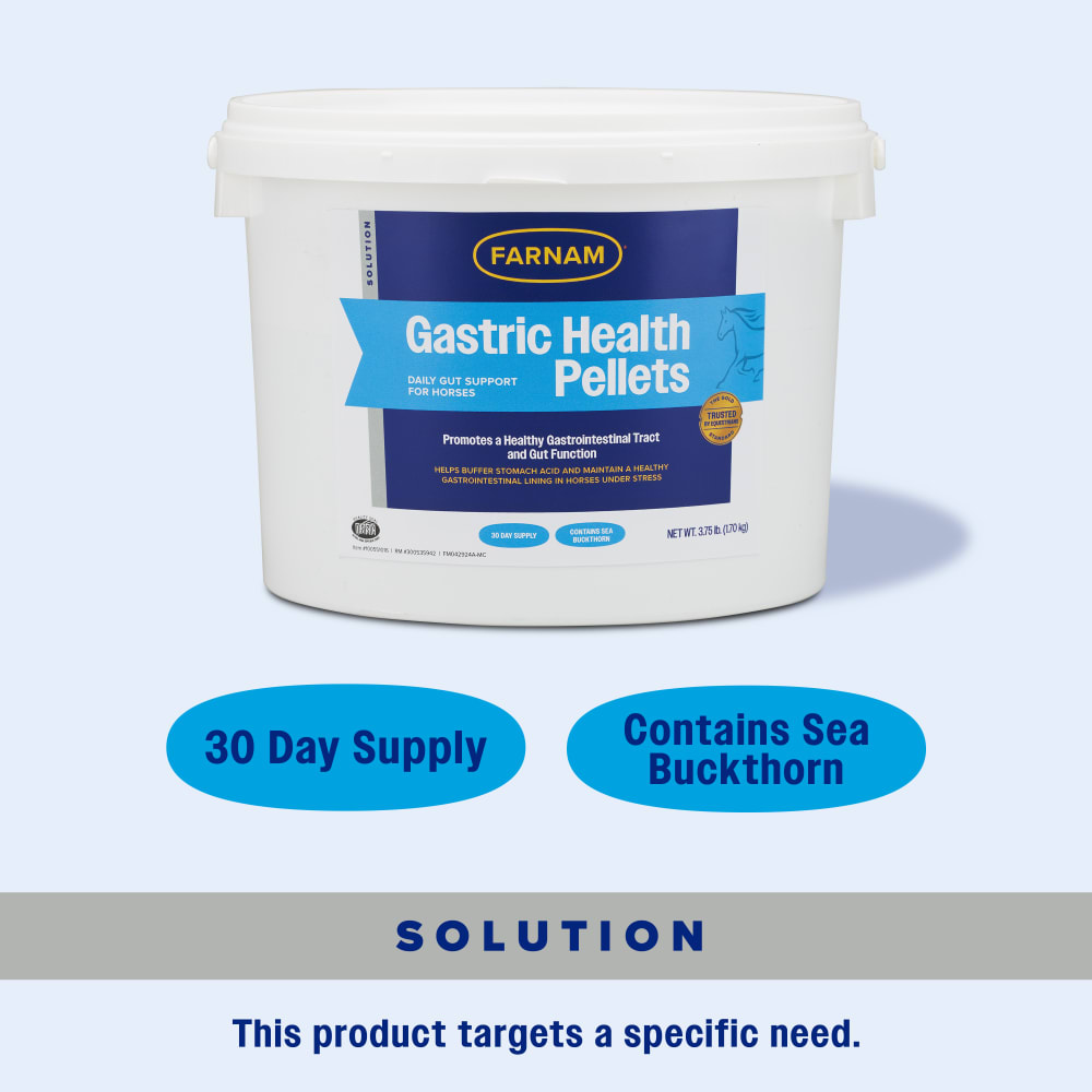Farnam gastric health pellets  contains sea buckthorn and is a 30 day supply