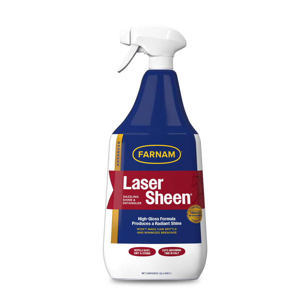 Retail package for farnam laser sheen dazzling shine and detangler for horses
