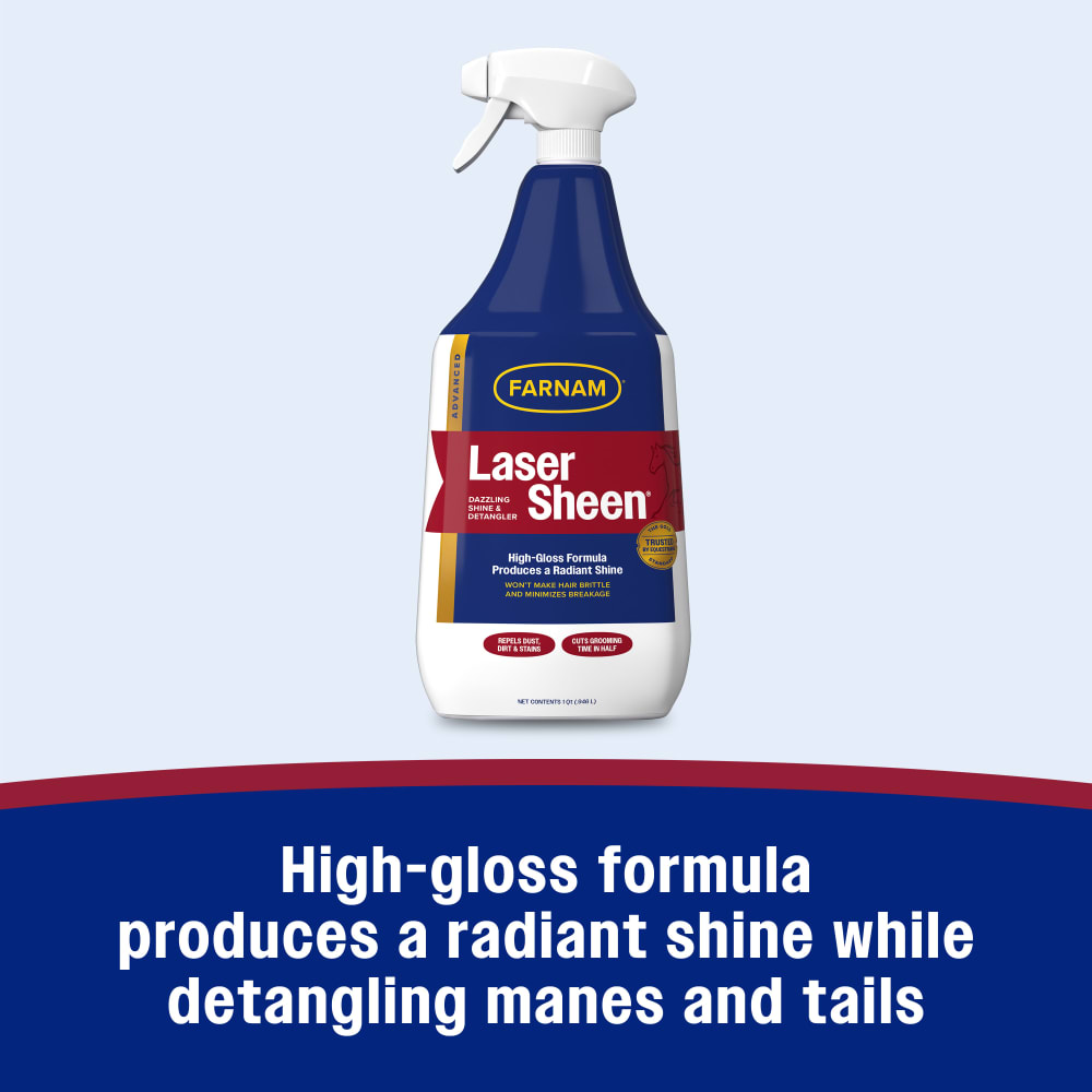 High gloss formula produces a radiant shine while detangling manes and tails