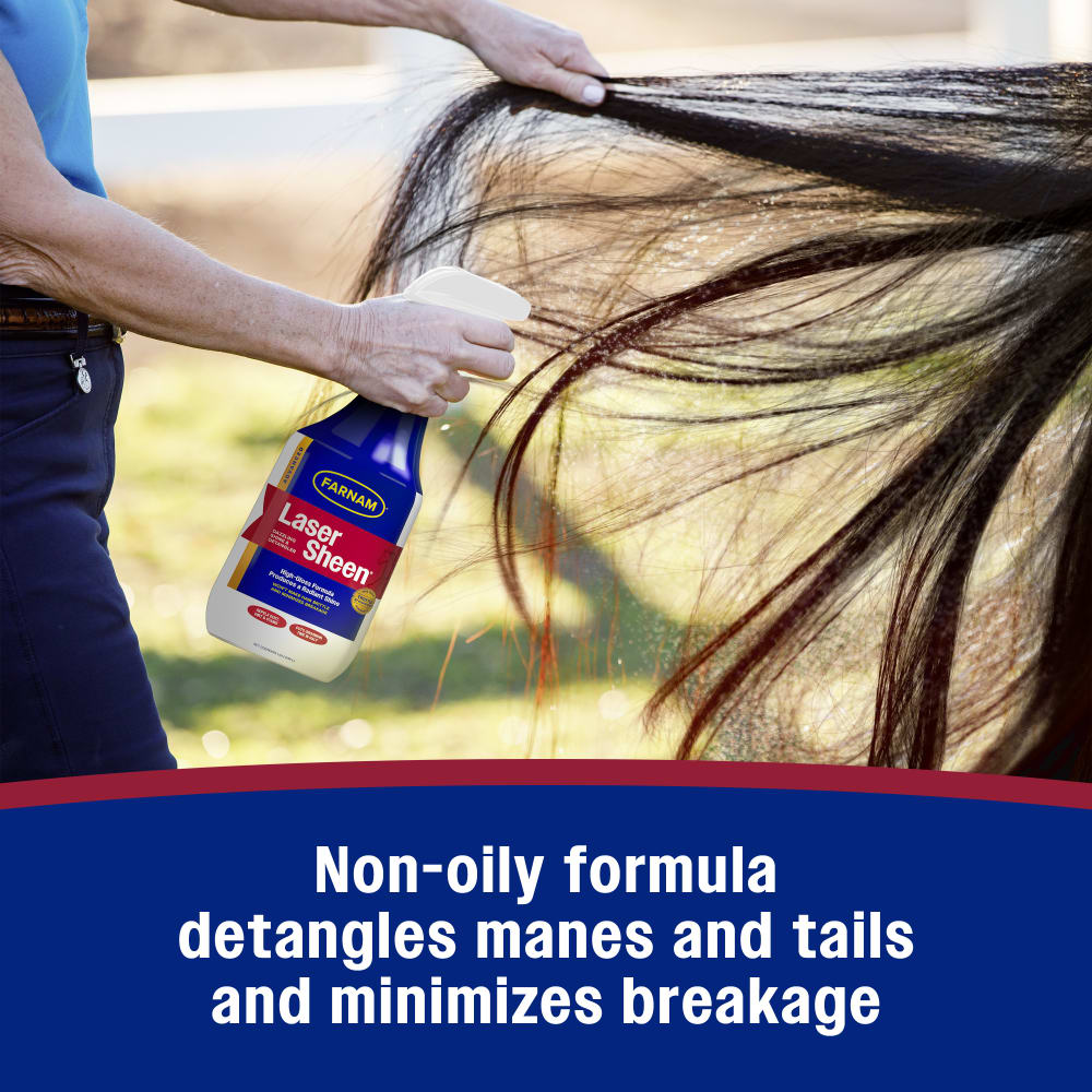 Non oily formula detangles manes and tails and minimizes breakage