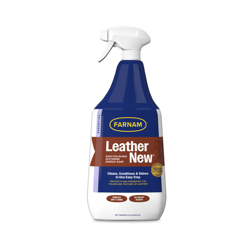 Retail packaging for farnam leather new easy polishing glycerine saddle soap and leather cleaner