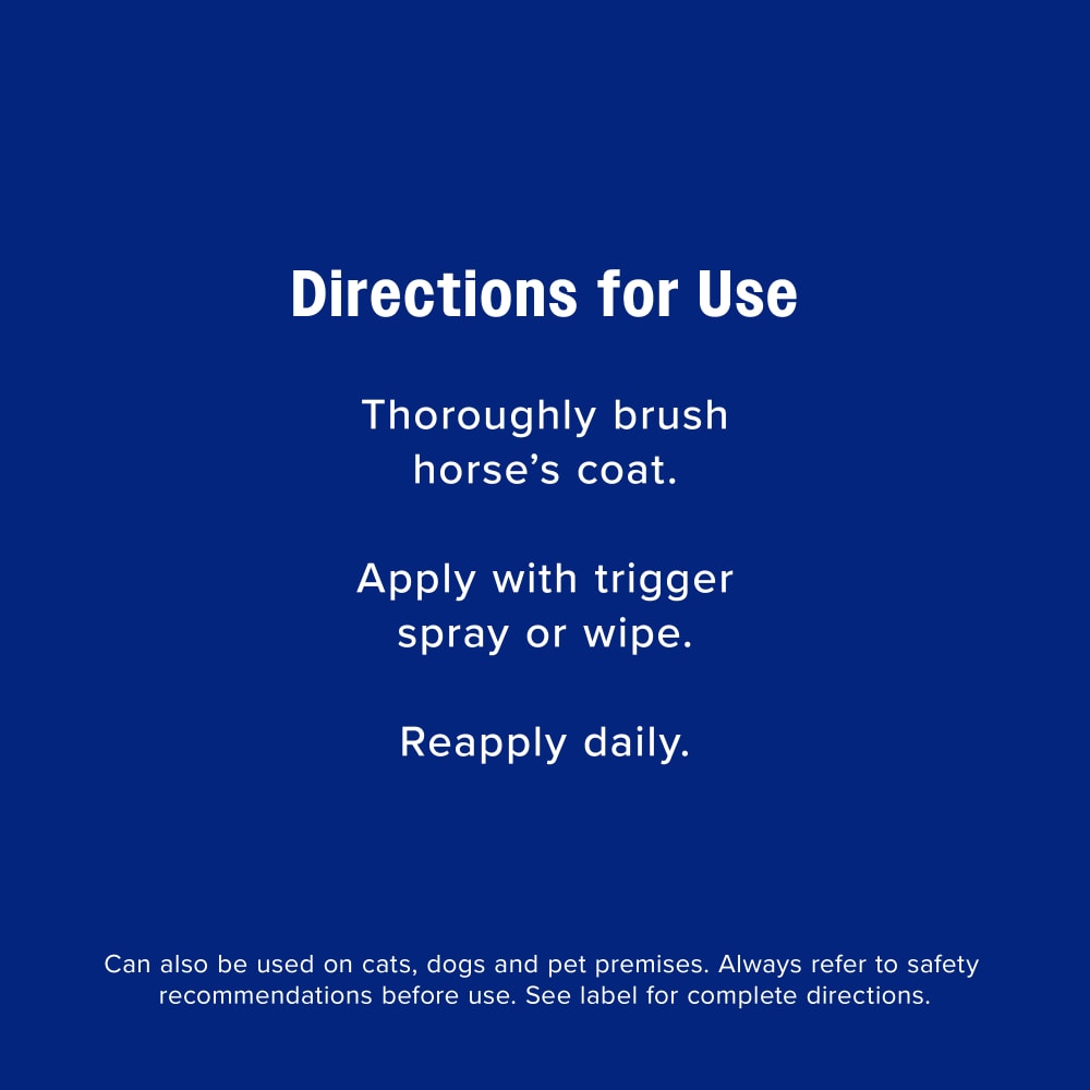 Directions for use for farnam equisect water based botanical fly repellent