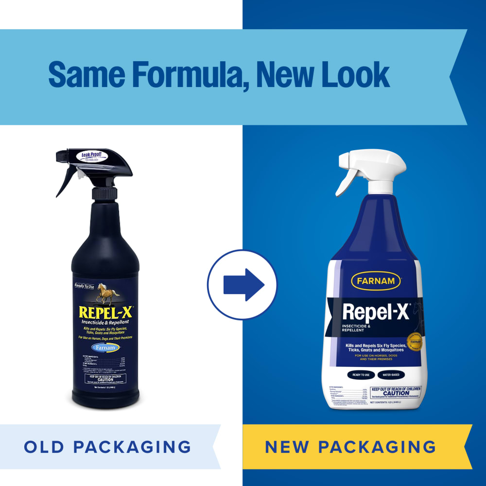 Repel-X RTU same formula, new look: old vs new trigger spray bottle packaging