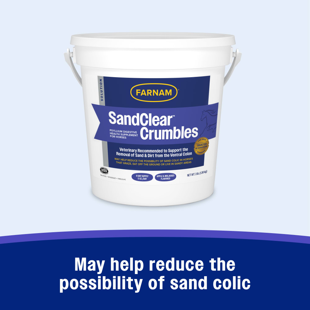 Sandclear crumbles may help reduce the possibility of sand colic