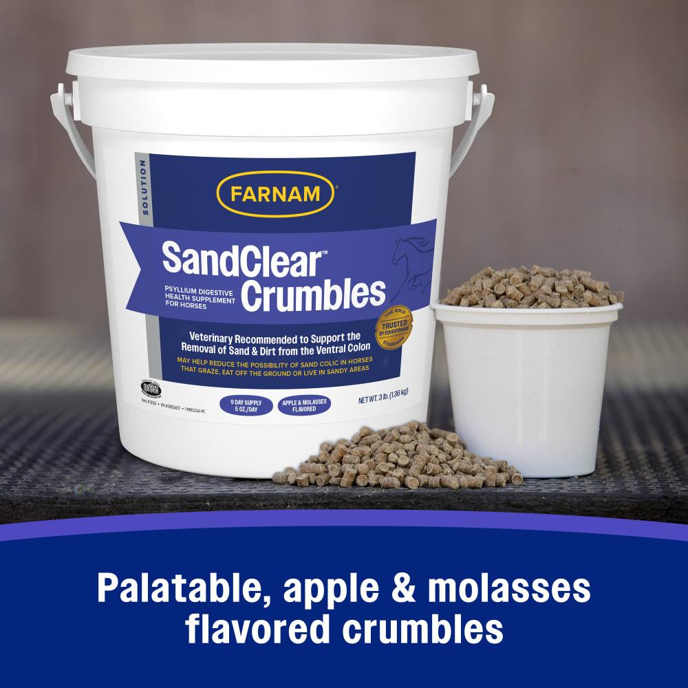 Palatable apple and molasses flavored crumbles