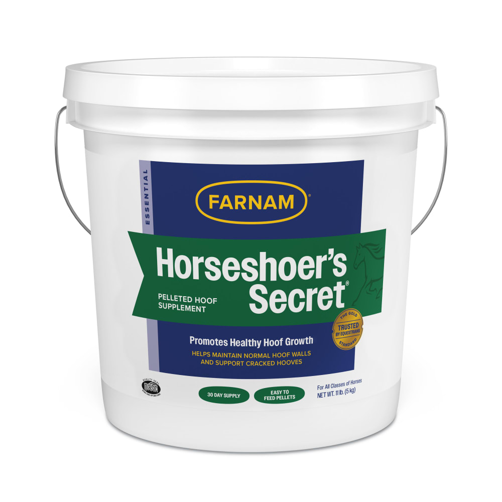 Retail package for farnam horseshoers secret pelleted hoof supplement