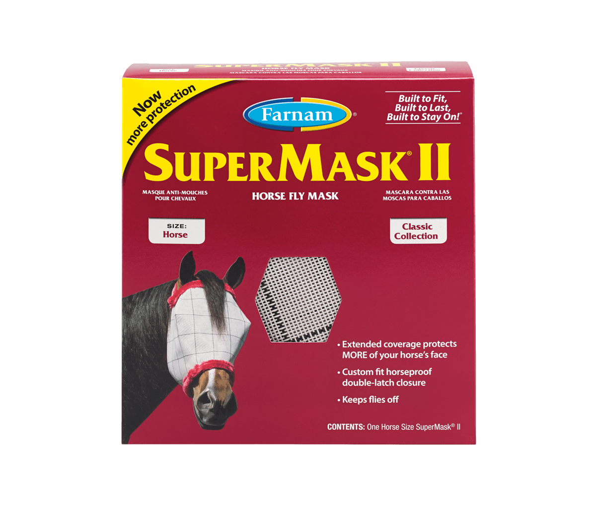 SuperMask II Classic Horse Size No Ears - More Coverage