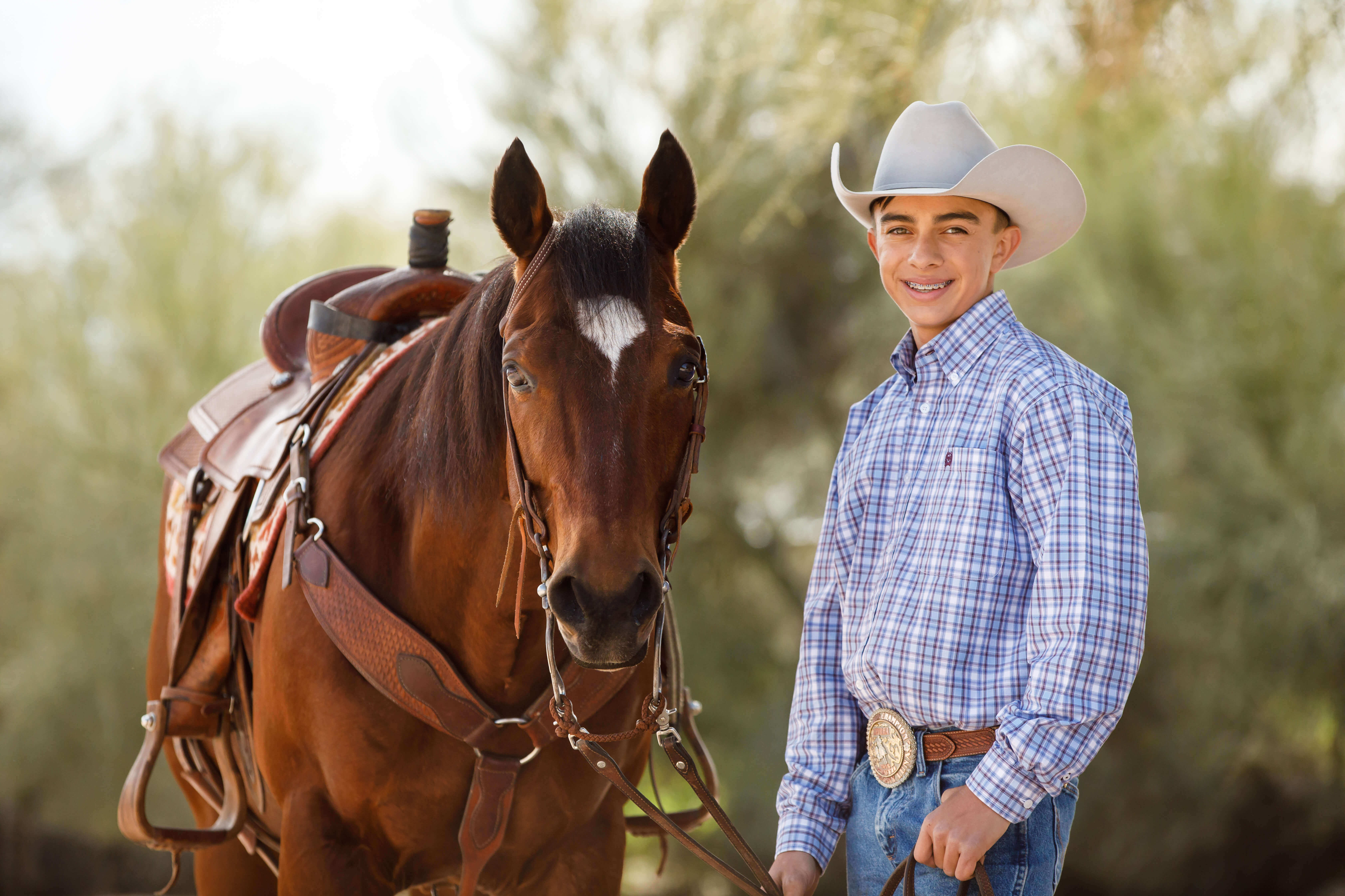 Anthony Luna and horse facing forward