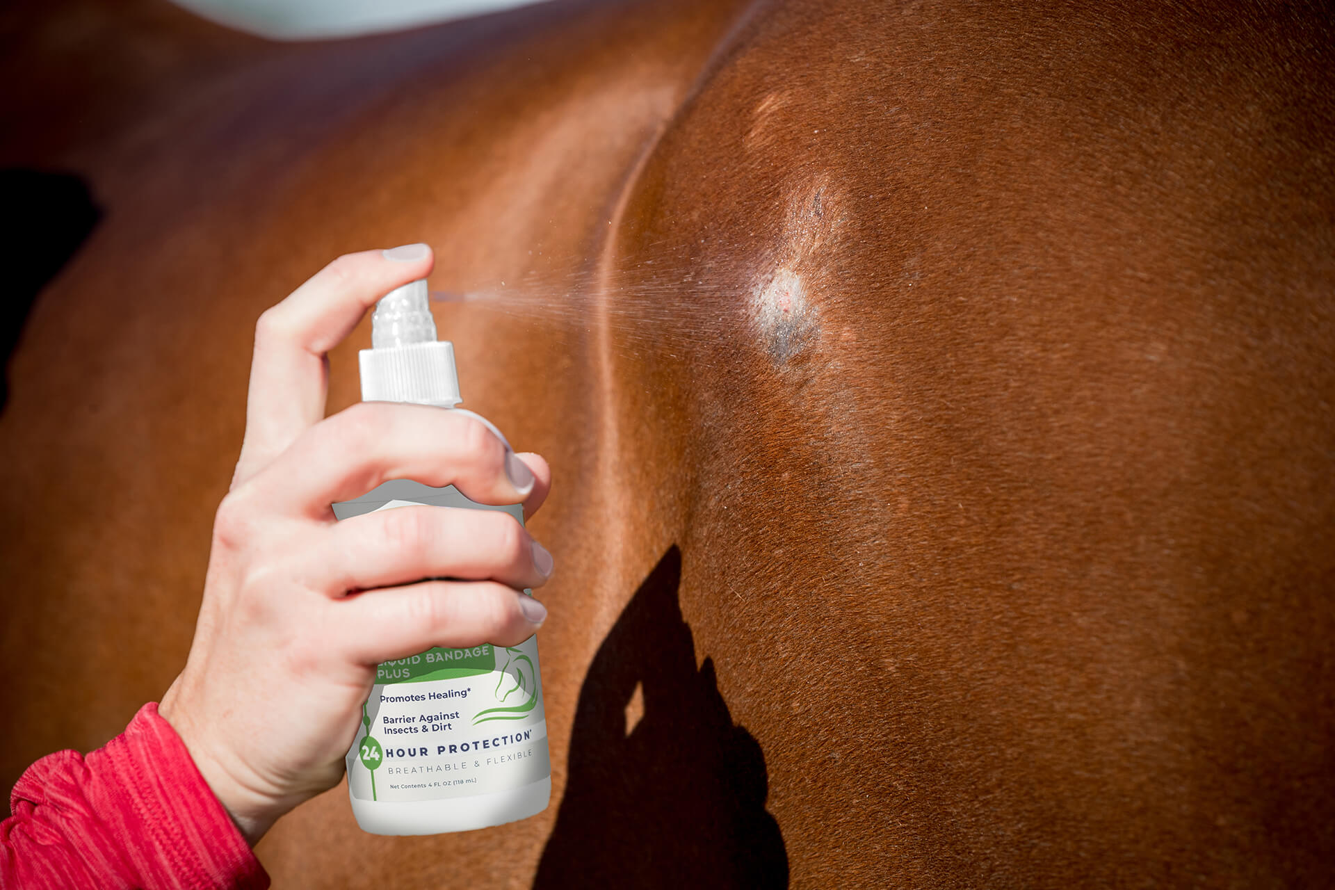 Purishield Liquid Bandage being Sprayed on a Wound