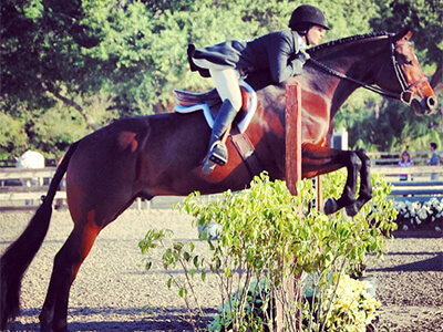 Rider Morgan jumping with horse Murray